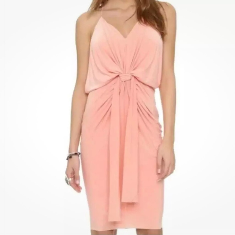 NWOT MISA Los Angeles Domino Blush Pink Sleeveless MIDI Dress Size Small